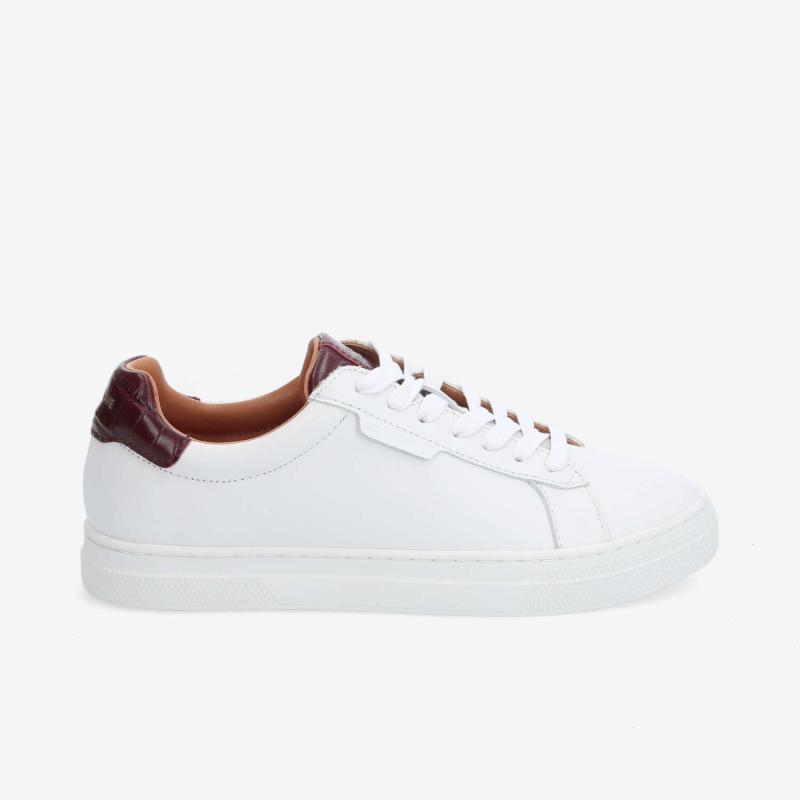 SPARKLE SNEAKER W - NAPPA/KROCO - WHITE/BURGUNDY